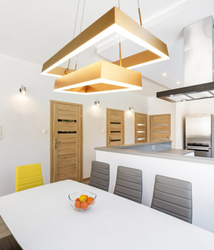 링클 2단 우드펜던트조명 LED식탁조명 인테리어식탁등